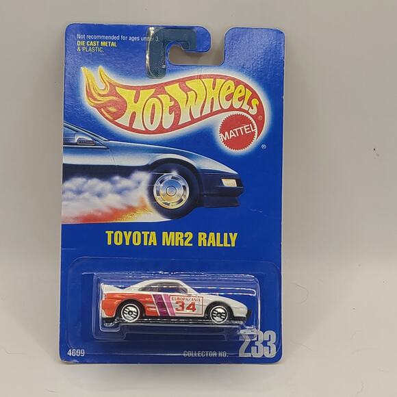 1991 Hot Wheels #233 Toyota MR2 Rally on Blue Card - Picture 1 of 5